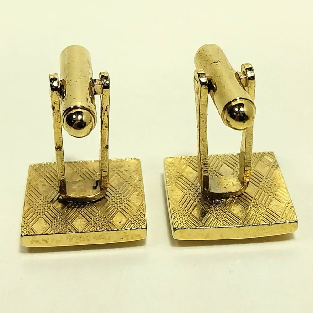 Vintage Black And Gold Tone Cufflinks CLASSIC Men's Formal Wear Accessory #1289